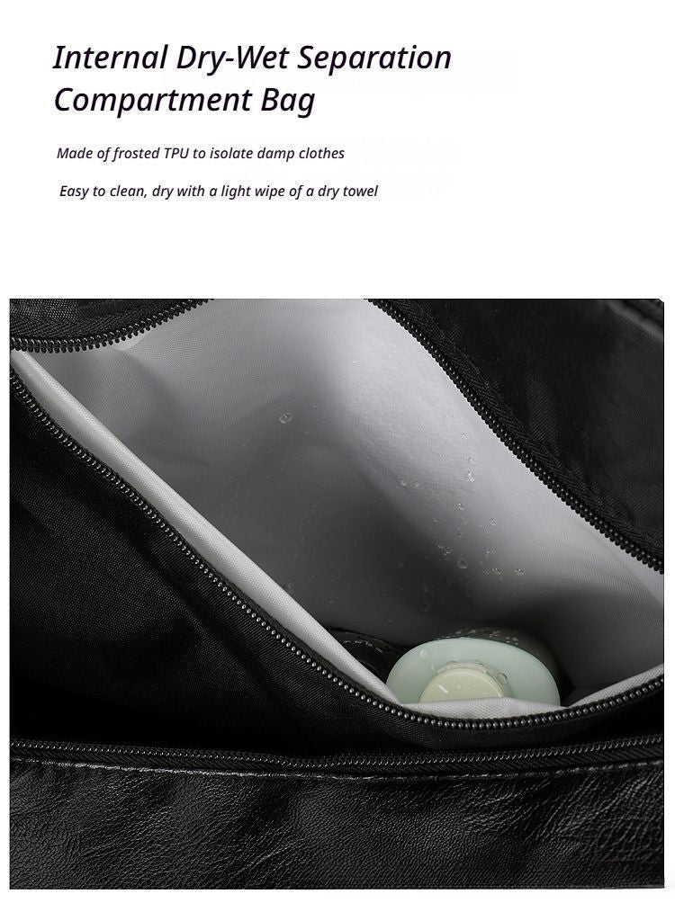 PULeatherTravelGymBagSmall-Black V1221-PULEATHERTRAVELGYMBAGSMALL-BLACK