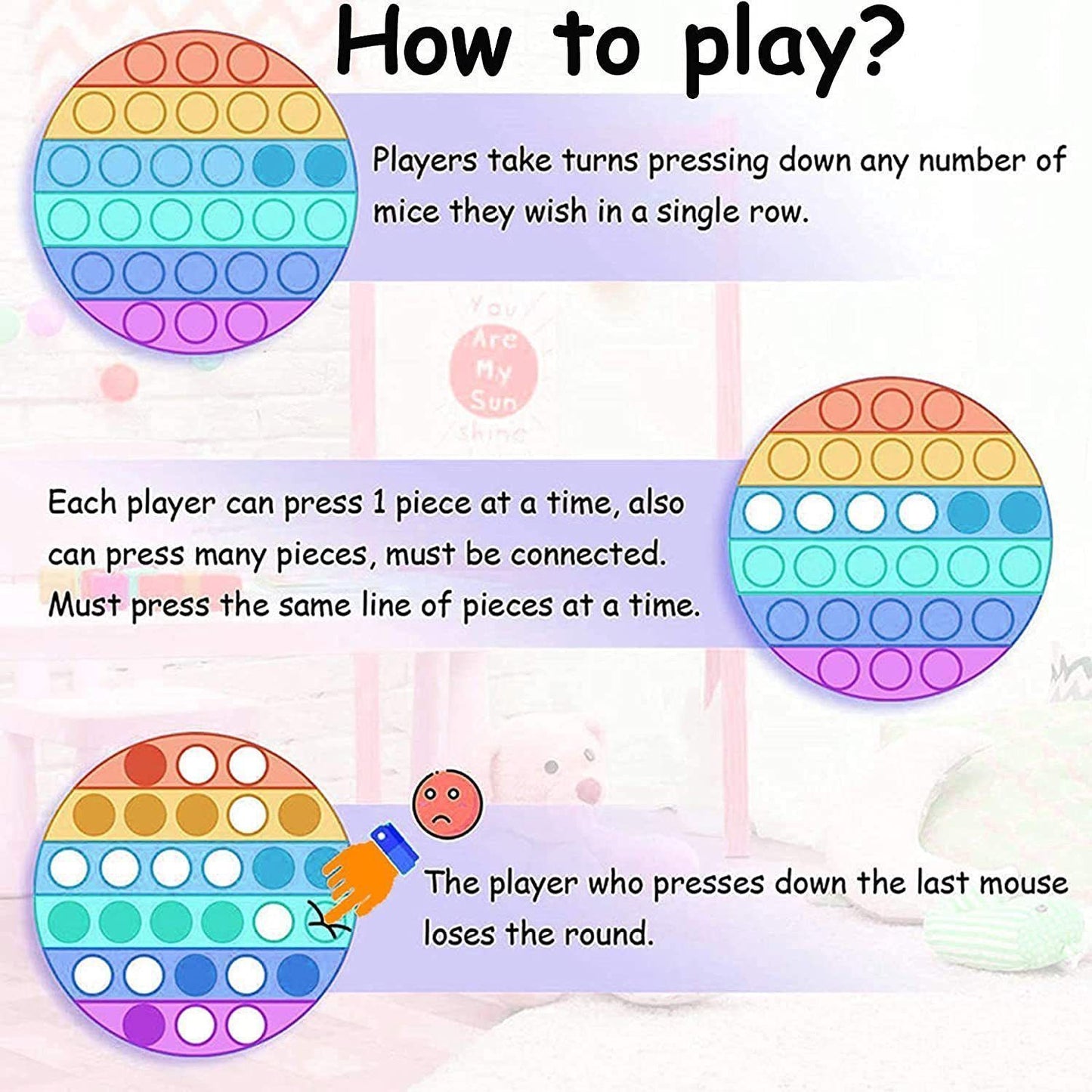 Puzzle Finger Bubble Fun Toy-Round V1221-PUZZLEFINGERBUBBLEFUNTOY-ROUND
