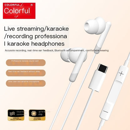 QK01 Wired karaoke headphones-White V1221-QK01-WIRED-KARAOKE-HEADPHONES-WHITE