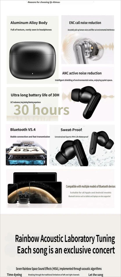 QL-60max Bluetooth headset-Black V1221-QL-60MAX-BLUETOOTH-HEADSET-BLACK