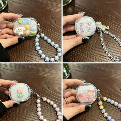 Rabbit Clear Case + Pink Heart Keychain V1221-RABBIT-CLEAR-CASE-PINK-HEART-KEYCHAIN