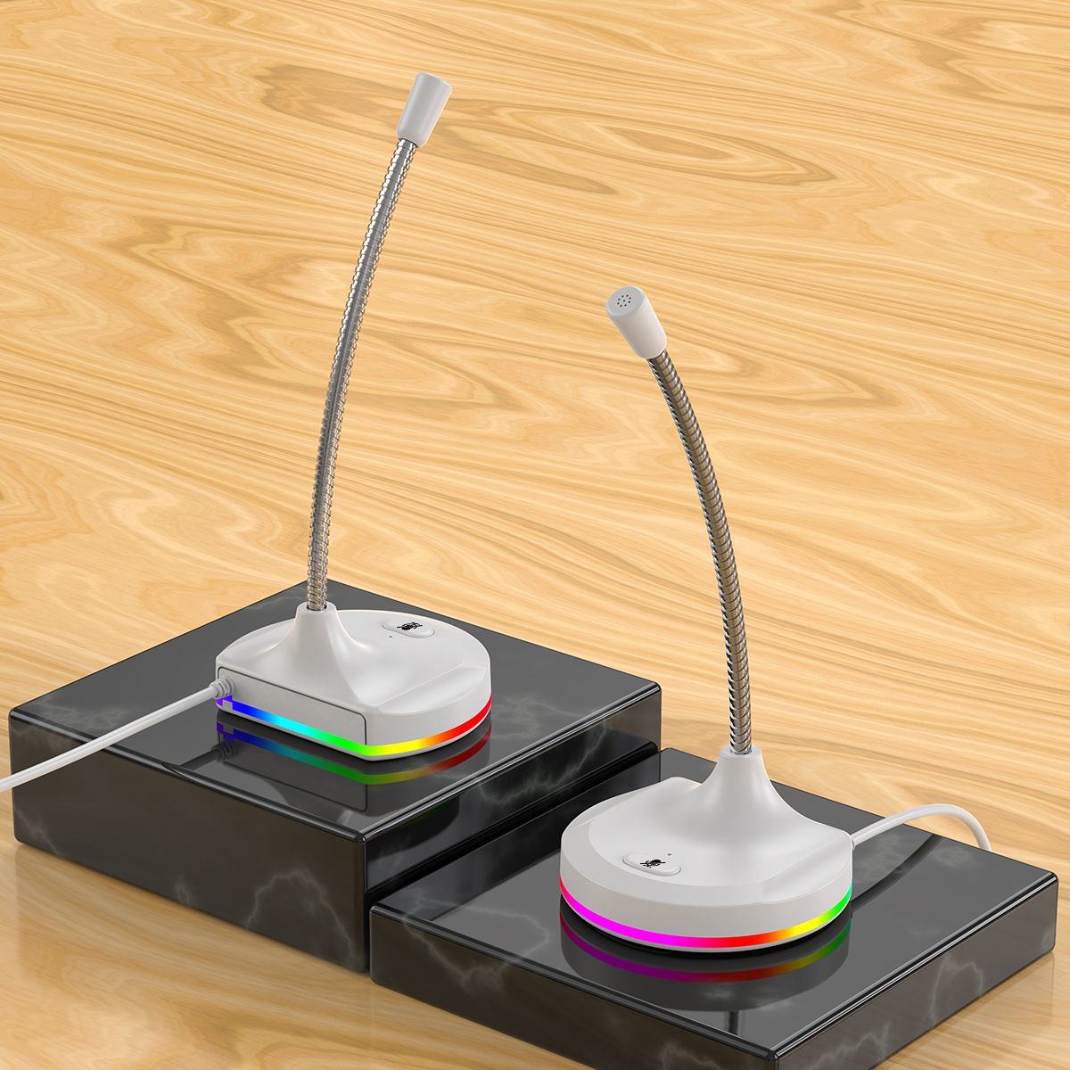 RGB Desktop Microphone Standard Model White V1221-RGB-DESKTOP-MICROPHONE-STANDARD-MODEL-WHITE