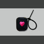Rose Red Heart on Black Case + Black Wrist Strap AirPods 1/2 V1221-ROSE-RED-HEART-ON-BLACK-CASE-BLACK-WRIST-STRAP-AIRPODS-1-2