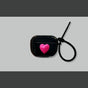 Rose Red Heart on Black Case + Black Wrist Strap AirPods Pro V1221-ROSE-RED-HEART-ON-BLACK-CASE-BLACK-WRIST-STRAP-AIRPODS-PRO