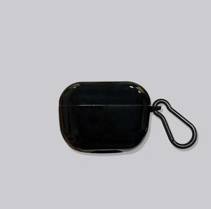 Rose Red Heart on Black Case + Black Wrist Strap AirPods Pro 2 V1221-ROSE-RED-HEART-ON-BLACK-CASE-BLACK-WRIST-STRAP-AIRPODS-PRO-2