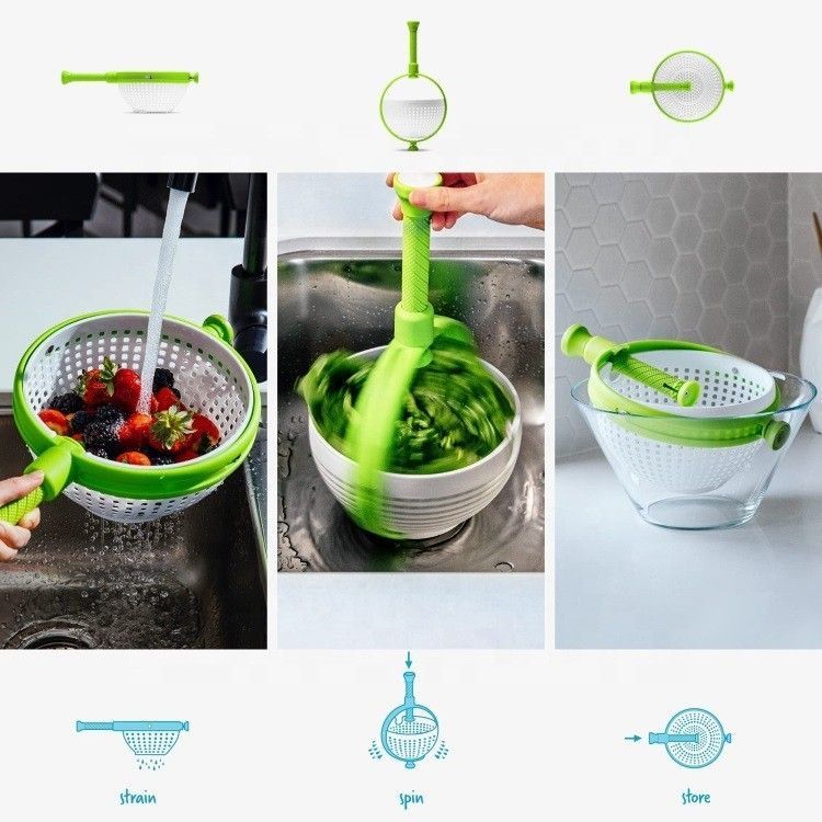 Rotating draining basket-Green V1221-ROTATING-DRAINING-BASKET-GREEN