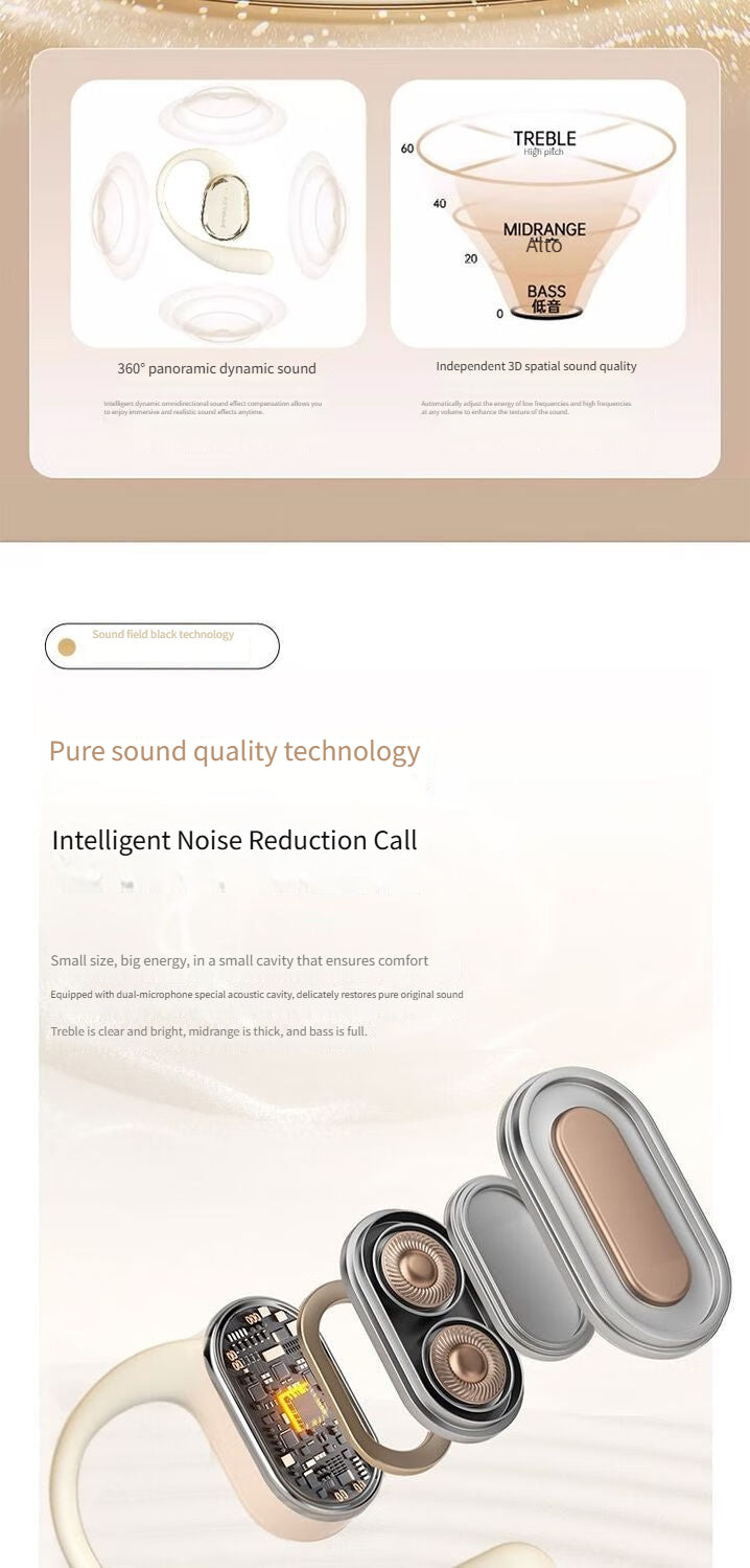 S16 Bluetooth headset-Beige V1221-S16-BLUETOOTH-HEADSET-BEIGE