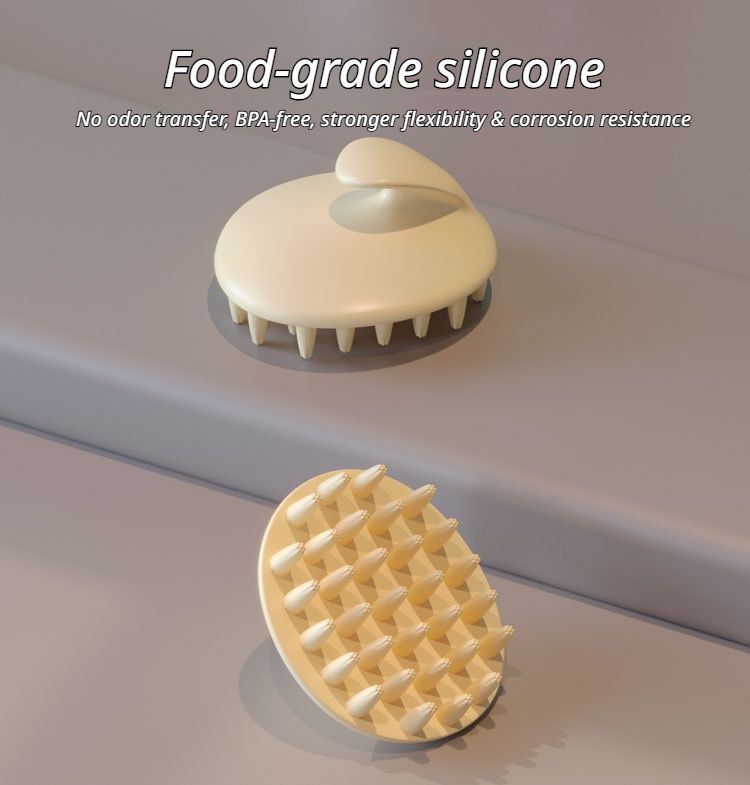 Scalp Massage Shampoo Brush-Cream Yellow V1221-SCALPMASSAGESHAMPOOBRUSH-CREAMYELLOW