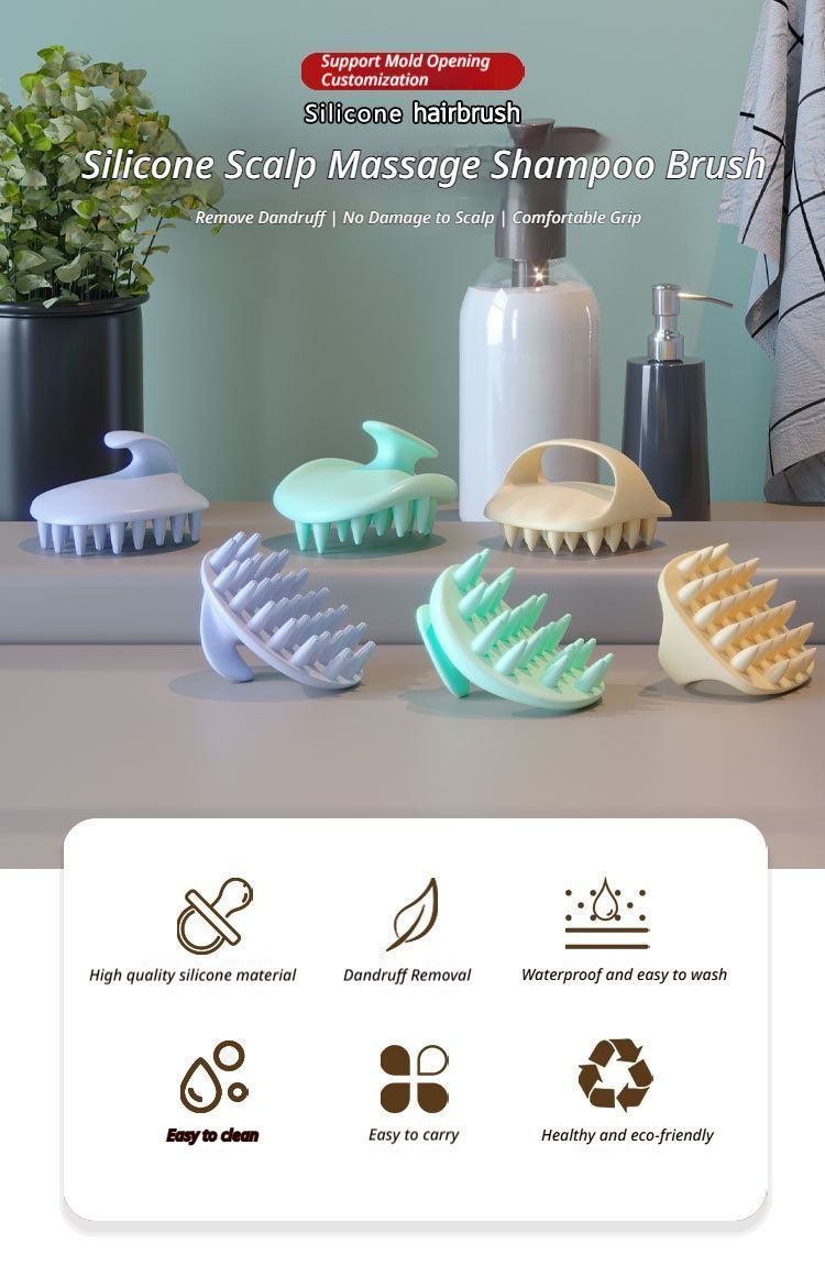 Scalp Massage Shampoo Brush-Cream Yellow V1221-SCALPMASSAGESHAMPOOBRUSH-CREAMYELLOW