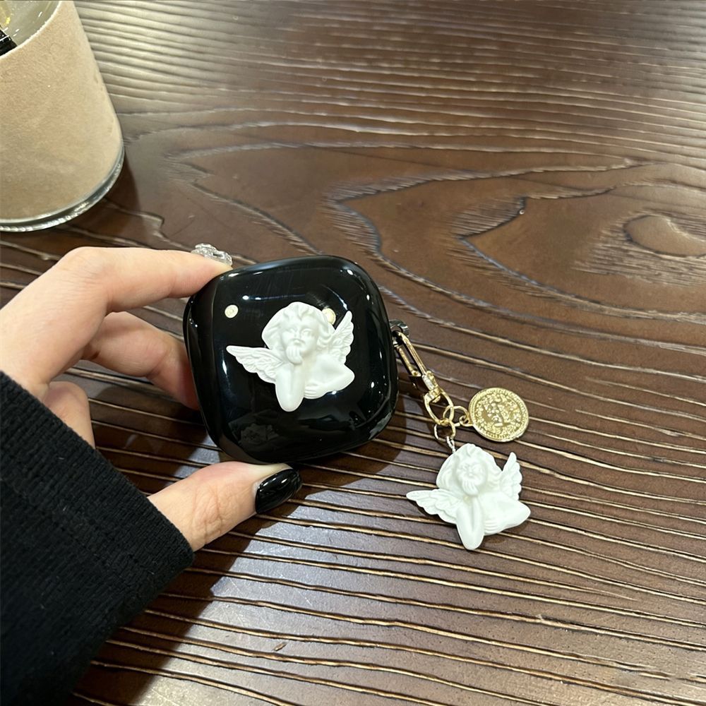 Semi-transparent bow [pink shell] + pink bead bracelet AirPods Pro V1221-SEMI-TRANSPARENT-BOW-PINK-SHELL-PINK-BEAD-BRACELET-AIRPODS-PRO