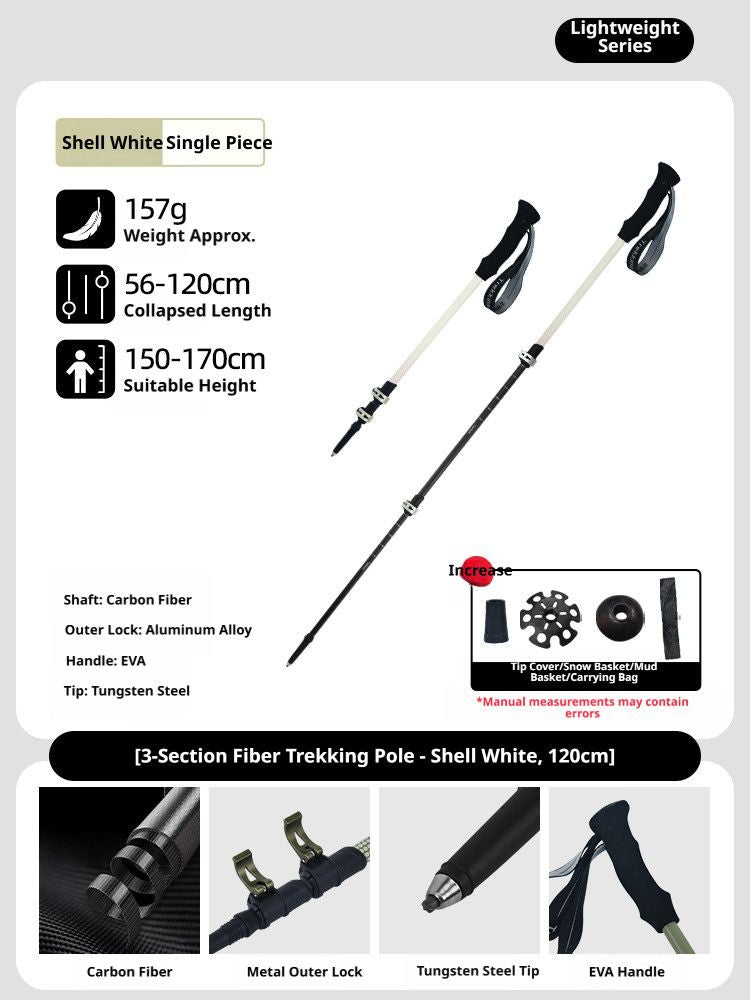 CarbonFiberTelescopicPole-ForHeightsUnder170cm V1221-SHELLWHITE-HEIGHTUNDER170CM