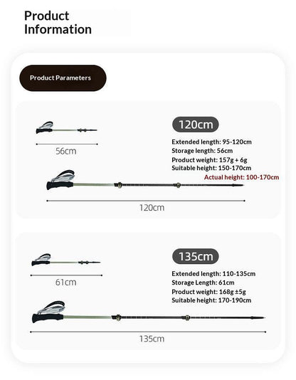 CarbonFiberTelescopicPole-ForHeightsUnder170cm V1221-SHELLWHITE-HEIGHTUNDER170CM