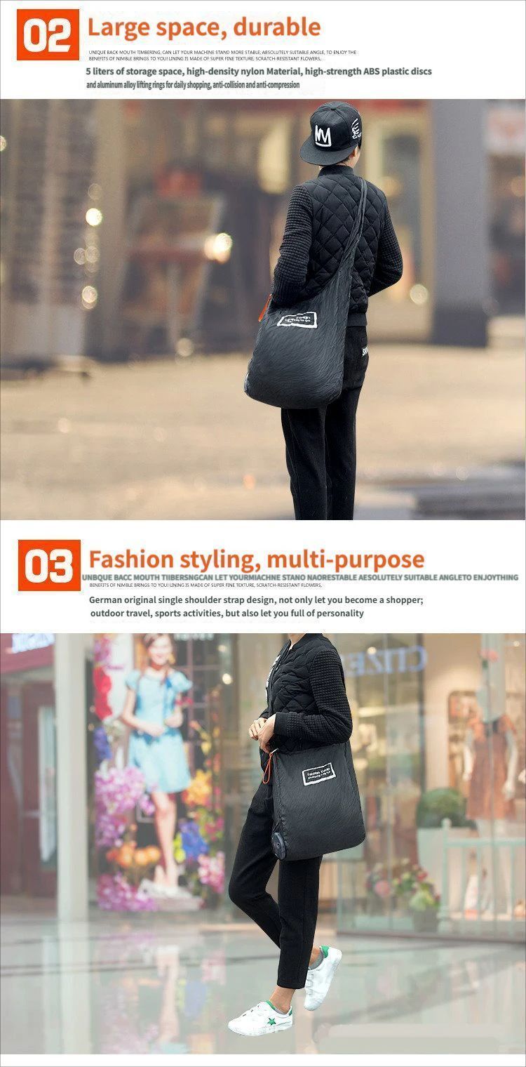 Portable folding shopping bag-Red V1221-SHOPPING-BAG-RED