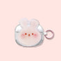 Shy Pink-faced Rabbit + Round Ring Apple AirpodsPro 2 V1221-SHY-PINK-FACED-RABBIT-ROUND-RING-APPLE-AIRPODSPRO-2