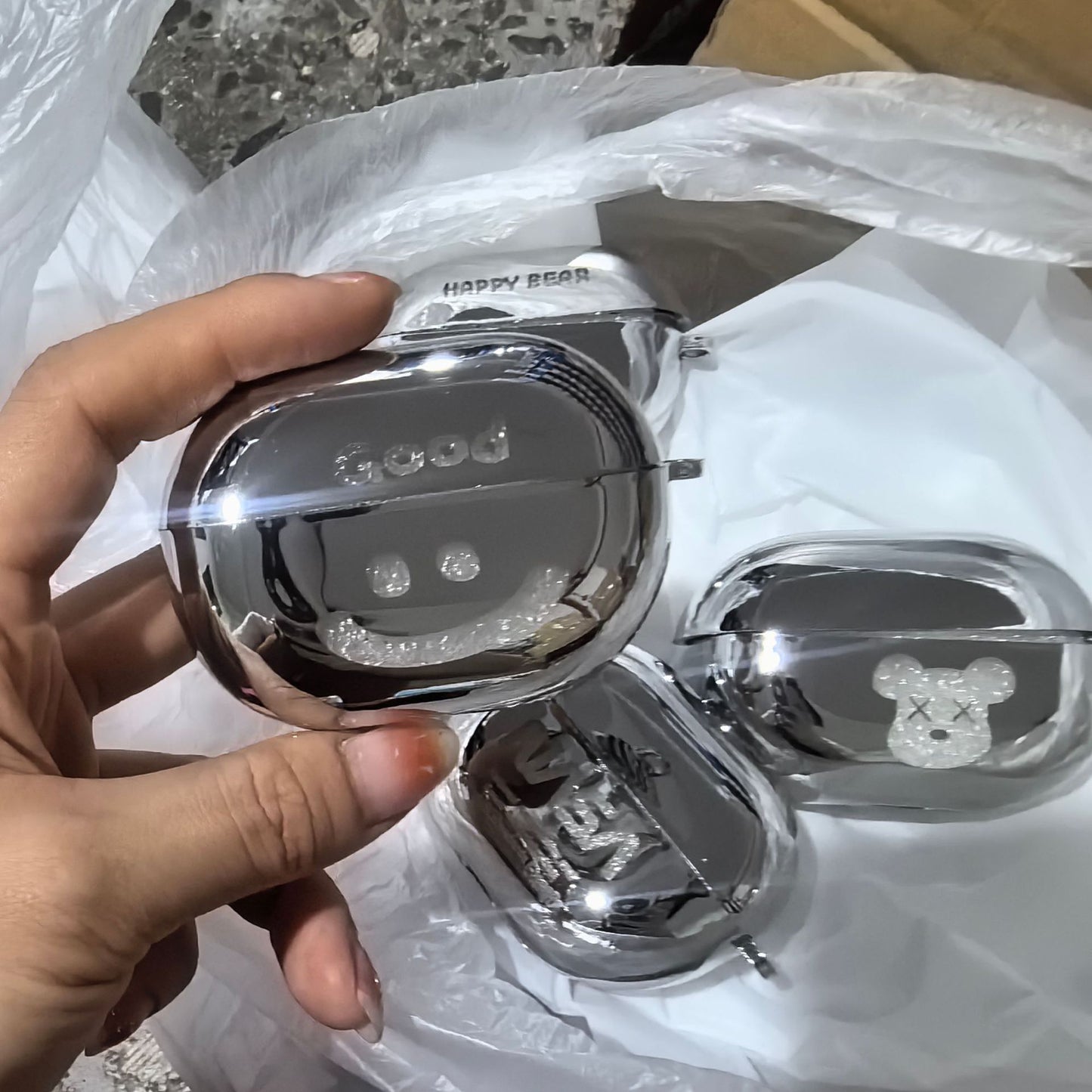 Single Shell Same Color Ring Bluetooth Headphone Case Apple AirPods 2 V1221-SINGLE-SHELL-SAME-COLOR-RING-BLUETOOTH-HEADPHONE-CASE-APPLE-AIRP