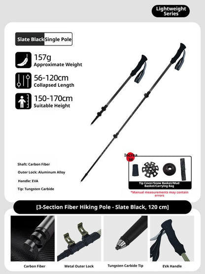 CarbonFiberTelescopicPole-ForHeightsUnder170cm V1221-SLATEBLACK-HEIGHTUNDER170CM