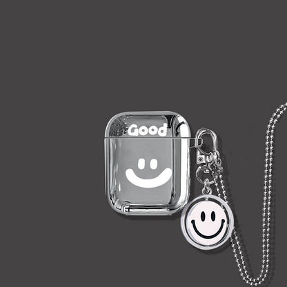 Smiley Face AirPods 1 2 Case+Keyring+Necklace V1221-SMILEY-FACE-AIRPODS-1-2-CASE-KEYRING-NECKLACE