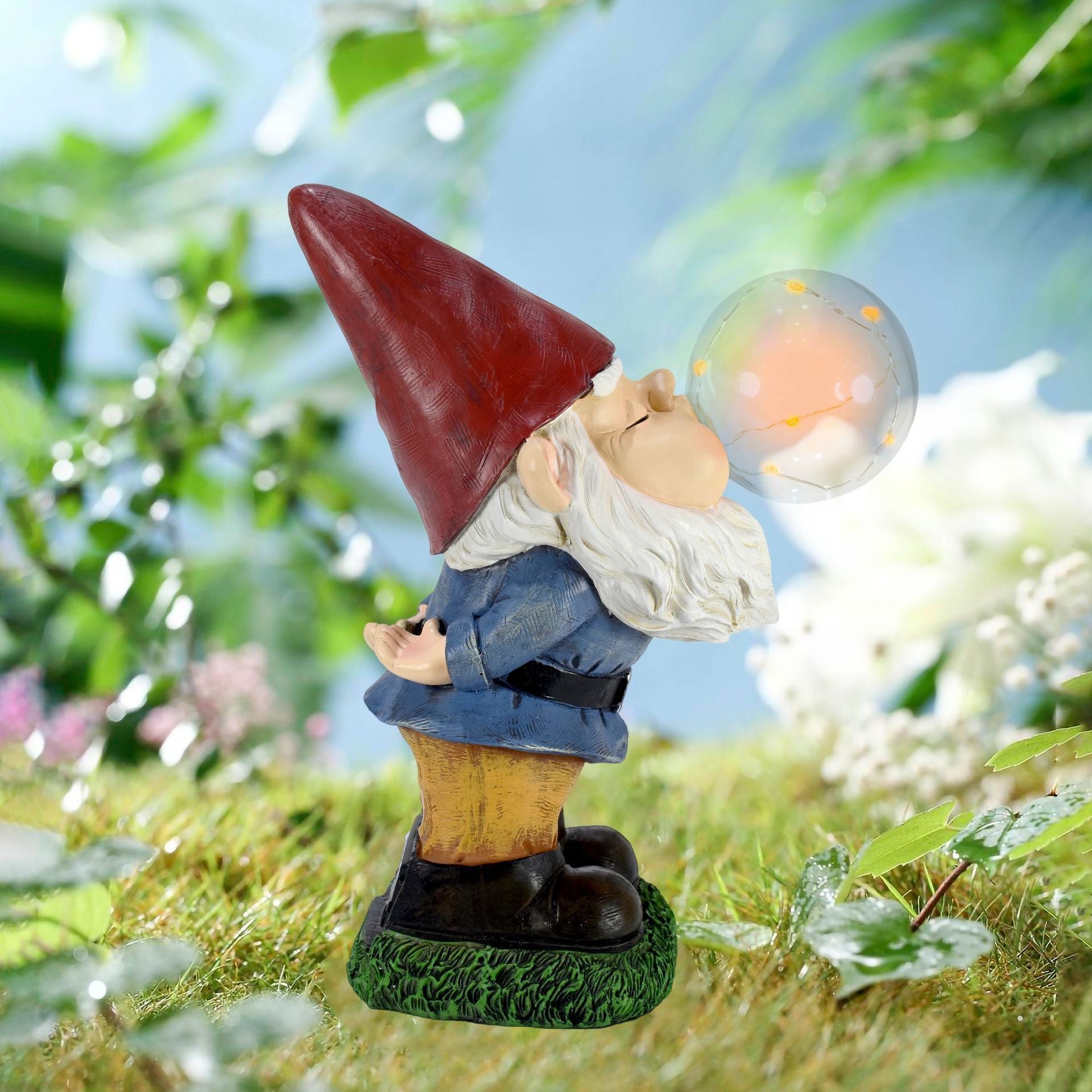 Solar Garden Light - Elf Blowing Bubbles V1221-SOLAR-GARDEN-LIGHT-ELF-BLOWING-BUBBLES