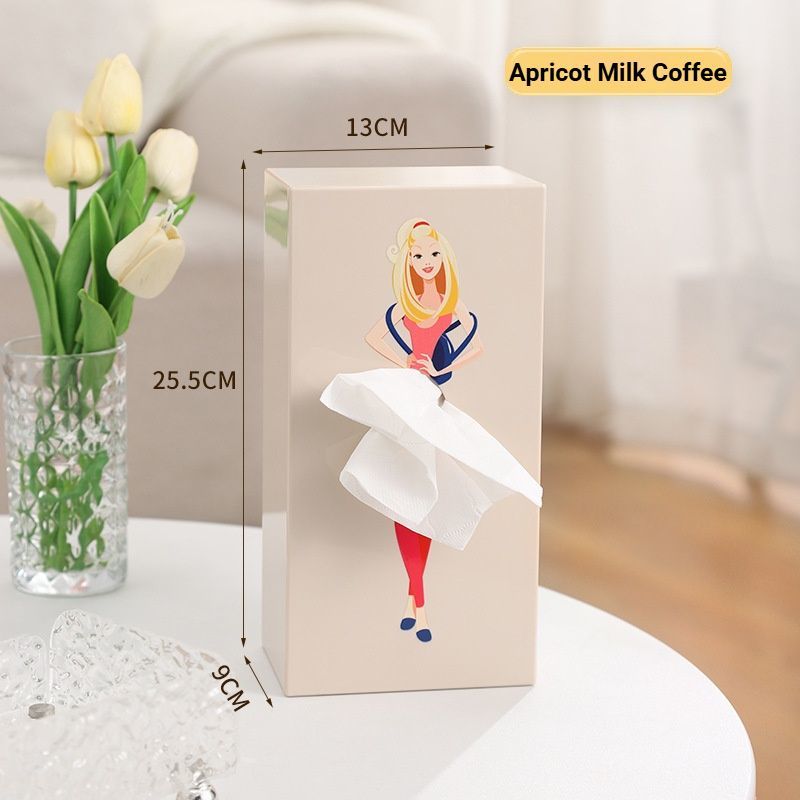 Soothing Cream Apricot Beige Princess Tissue Box Holder V1221-SOOTHING-CREAM-APRICOT-BEIGE-PRINCESS-TISSUE-BOX-HOLDER