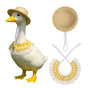 Straw Hat And Yellow Lace Bib V1221-STRAW-HAT-AND-YELLOW-LACE-BIB