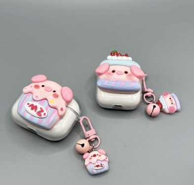 Strawberry Hat Pig Bluetooth Earphone Case + pendant AirPods 1/2 V1221-STRAWBERRY-HAT-PIG-BLUETOOTH-EARPHONE-CASE-PENDANT-AIRPODS-1-2