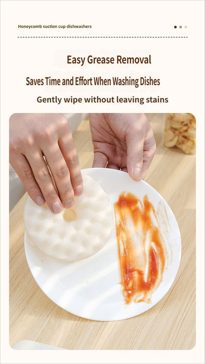 SuctionCupSpongeDishCloth-White V1221-SUCTIONCUPSPONGEDISHCLOTH-WHITE