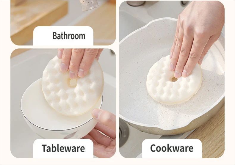 SuctionCupSpongeDishCloth-White V1221-SUCTIONCUPSPONGEDISHCLOTH-WHITE