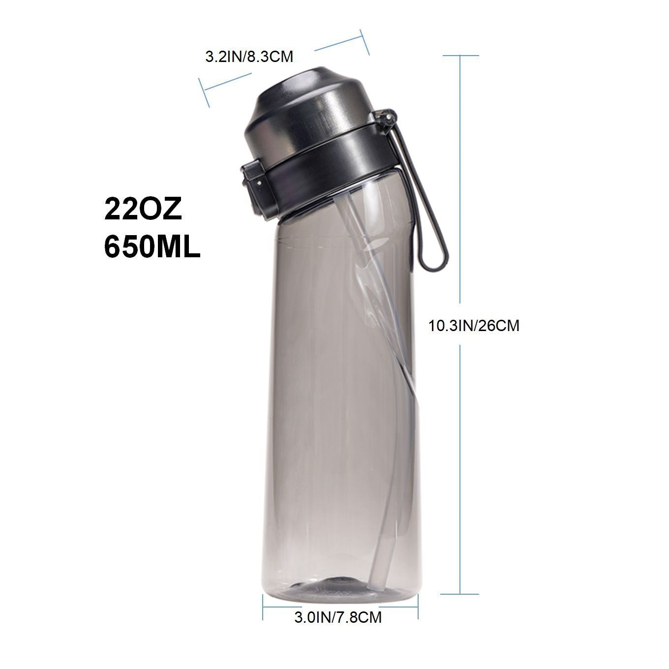 Transparent black 0 Sugar 0 Calorie Scented Water Bottle V1221-TRANSPARENT-BLACK-0-SUGAR-0-CALORIE-SCENTED-WATER-BOTTLE