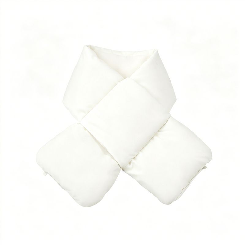 USB Heated White Duck Down Neck Warmer Beige V1221-USB-HEATED-WHITE-DUCK-DOWN-NECK-WARMER-BEIGE