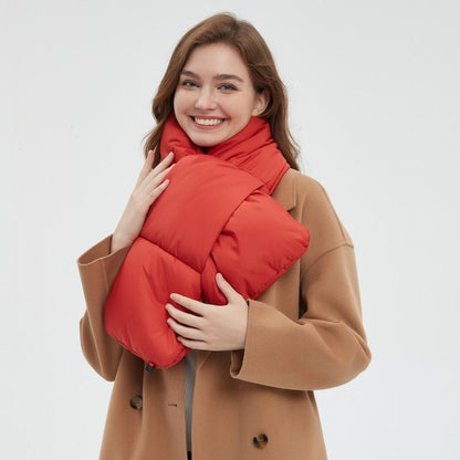 USB Heated White Duck Down Neck Warmer Beige V1221-USB-HEATED-WHITE-DUCK-DOWN-NECK-WARMER-BEIGE