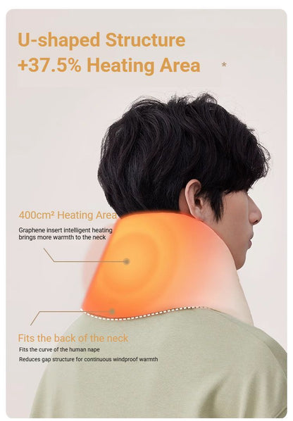 USB Heated White Duck Down Neck Warmer Beige V1221-USB-HEATED-WHITE-DUCK-DOWN-NECK-WARMER-BEIGE