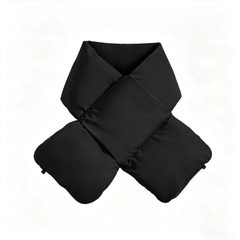 USB Heated White Duck Down Neck Warmer Black V1221-USB-HEATED-WHITE-DUCK-DOWN-NECK-WARMER-BLACK