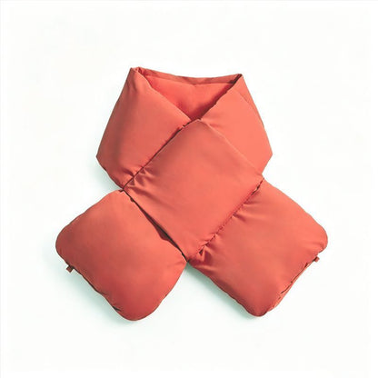 USB Heated White Duck Down Neck Warmer-Wine Red V1221-USB-HEATED-WHITE-DUCK-DOWN-NECK-WARMER-WINE-RED