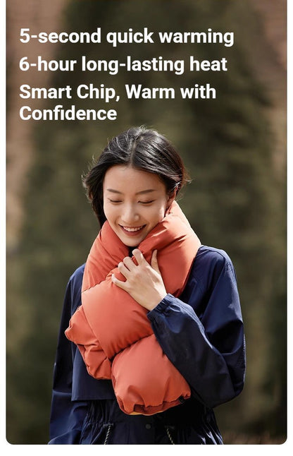 USB Heated White Duck Down Neck Warmer-Wine Red V1221-USB-HEATED-WHITE-DUCK-DOWN-NECK-WARMER-WINE-RED
