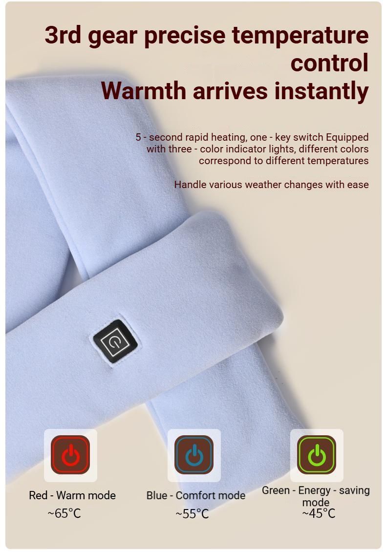 USB Rechargeable Graphene Heated Neck Warmer Black V1221-USB-RECHARGEABLE-GRAPHENE-HEATED-NECK-WARMER-BLACK
