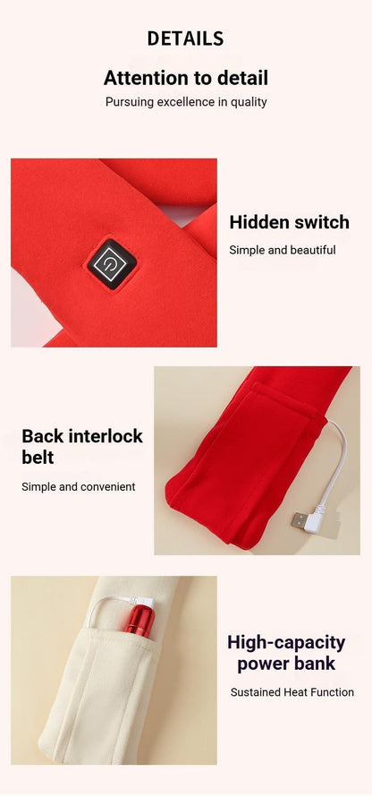 USB Rechargeable Graphene Heated Neck Warmer Pink V1221-USB-RECHARGEABLE-GRAPHENE-HEATED-NECK-WARMER-PINK
