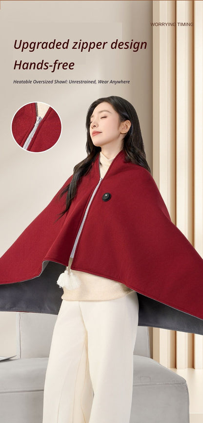 USB Washable Heated Shawl-No Power Bank Included-Apricot V1221-USB-WASHABLE-HEATED-SHAWL-NO-POWER-BANK-INCLUDED-APRICOT