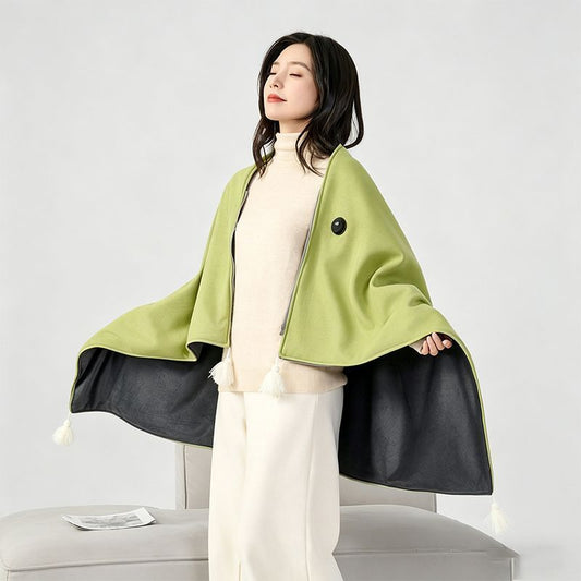 USB Washable Heated Shawl-No Power Bank Included-Green V1221-USB-WASHABLE-HEATED-SHAWL-NO-POWER-BANK-INCLUDED-GREEN