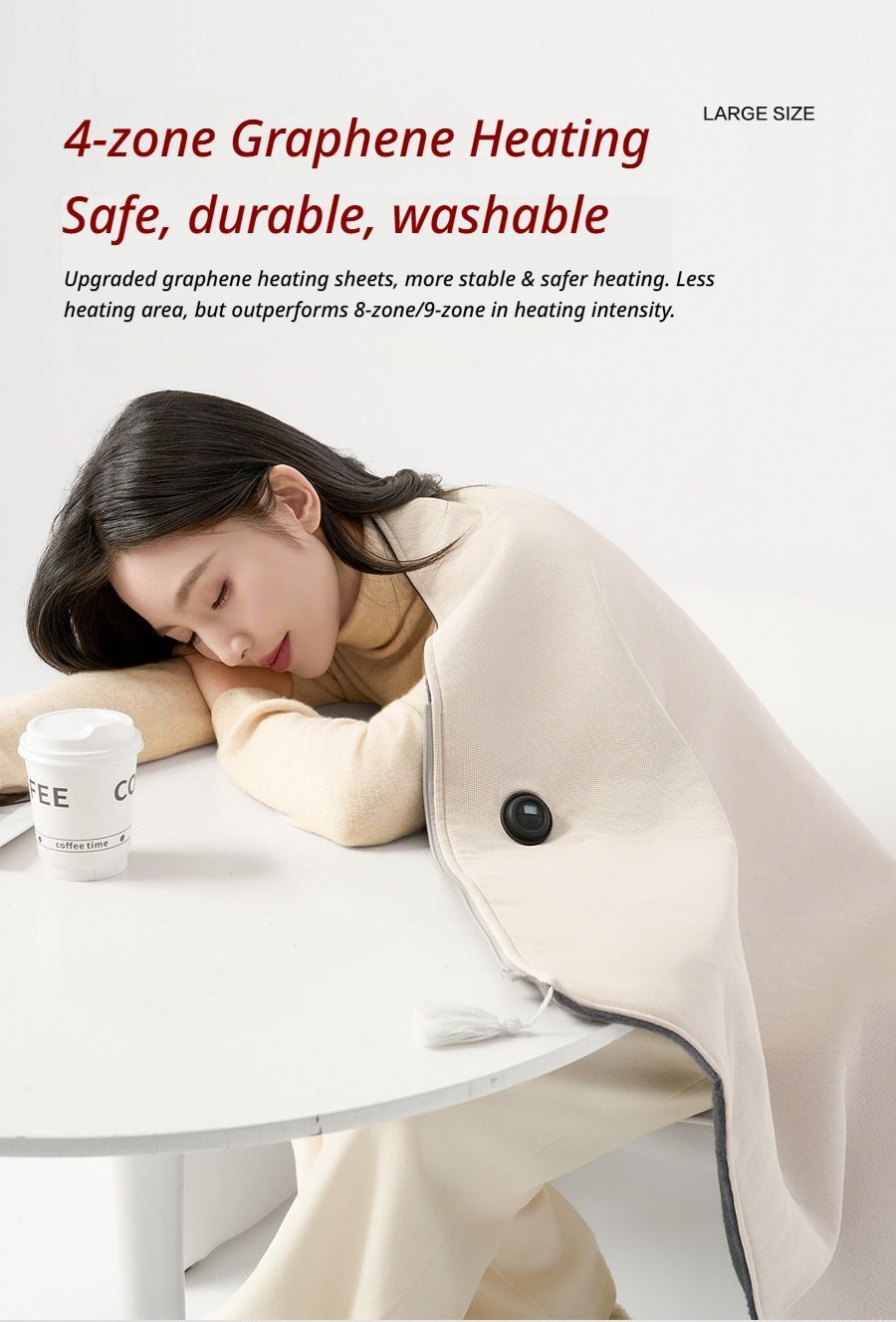 USB Washable Heated Shawl-No Power Bank Included-Red V1221-USB-WASHABLE-HEATED-SHAWL-NO-POWER-BANK-INCLUDED-RED