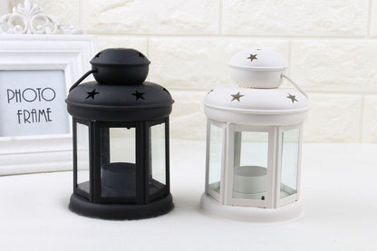 White Black and Red Candle Holder Set of 3 V1221-WHITE-BLACK-AND-RED-CANDLE-HOLDER-SET-OF-3