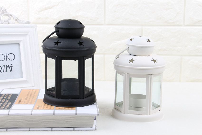 White Black and Red Candle Holder Set of 3 V1221-WHITE-BLACK-AND-RED-CANDLE-HOLDER-SET-OF-3