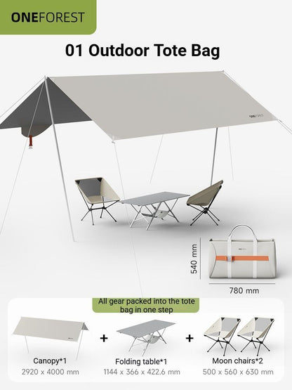 White Canopy Version-Canopy+Folding Table+2 Moon Chairs V1221-WHITE-CANOPY-VERSION-CANOPY-FOLDING-TABLE-2-MOON-CHAIRS