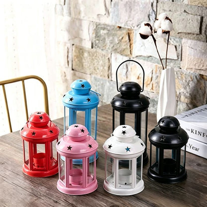 White Pink and Black Candle Holder Set of 3 V1221-WHITE-PINK-AND-BLACK-CANDLE-HOLDER-SET-OF-3