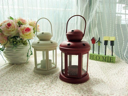 White Pink and Red Candle Holder Set of 3 V1221-WHITE-PINK-AND-RED-CANDLE-HOLDER-SET-OF-3