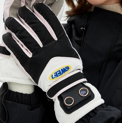 Windproof Water-Repellent Fleece-Lined Self-Heating Gloves Black V1221-WINDPROOF-WATER-REPELLENT-FLEECE-LINED-SELF-HEATING-GLOVES-BLACK