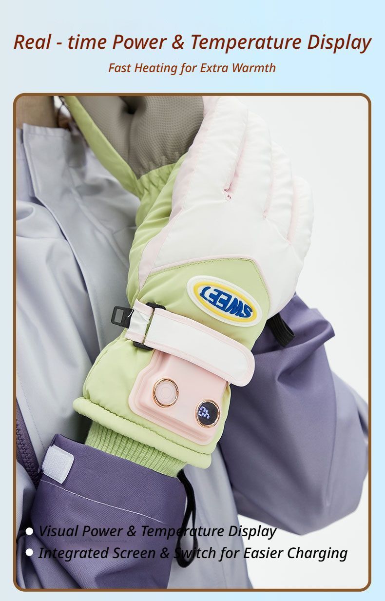 Windproof Water-Repellent Fleece-Lined Self-Heating Gloves Black V1221-WINDPROOF-WATER-REPELLENT-FLEECE-LINED-SELF-HEATING-GLOVES-BLACK