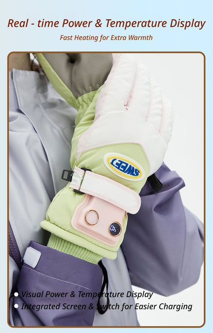 Windproof Water-Repellent Fleece-Lined Self-Heating Gloves Black V1221-WINDPROOF-WATER-REPELLENT-FLEECE-LINED-SELF-HEATING-GLOVES-BLACK