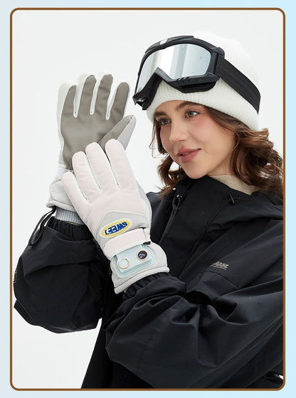 Windproof Water-Repellent Fleece-Lined Self-Heating Gloves Pink V1221-WINDPROOF-WATER-REPELLENT-FLEECE-LINED-SELF-HEATING-GLOVES-PINK