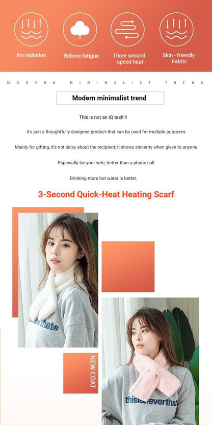 Winter Imitation Rabbit Fur USB Heated Scarf Pink V1221-WINTER-IMITATION-RABBIT-FUR-USB-HEATED-SCARF-PINK
