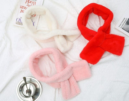 Winter Imitation Rabbit Fur USB Heated Scarf Pink V1221-WINTER-IMITATION-RABBIT-FUR-USB-HEATED-SCARF-PINK